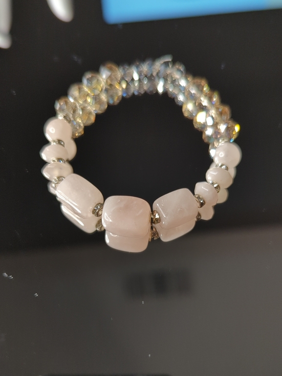 Jewelry - Elegant Pink Beaded Stretch Bracelet - Brand